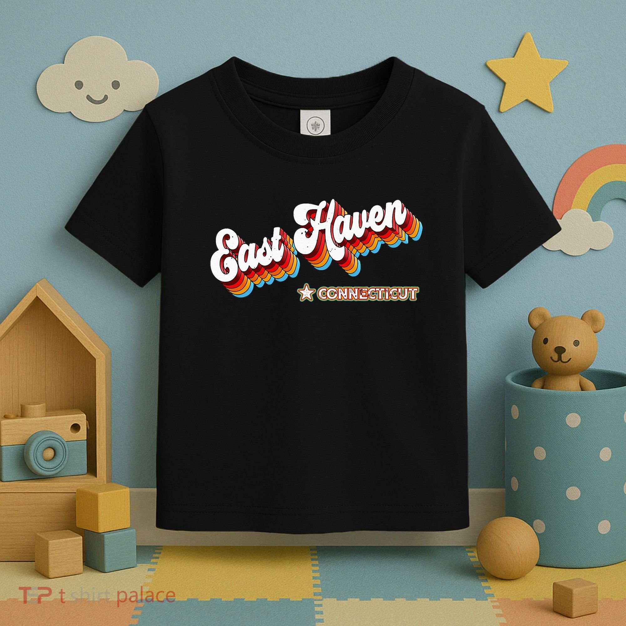 Retro 80s East Haven Connecticut Ct Toddler T-Shirt