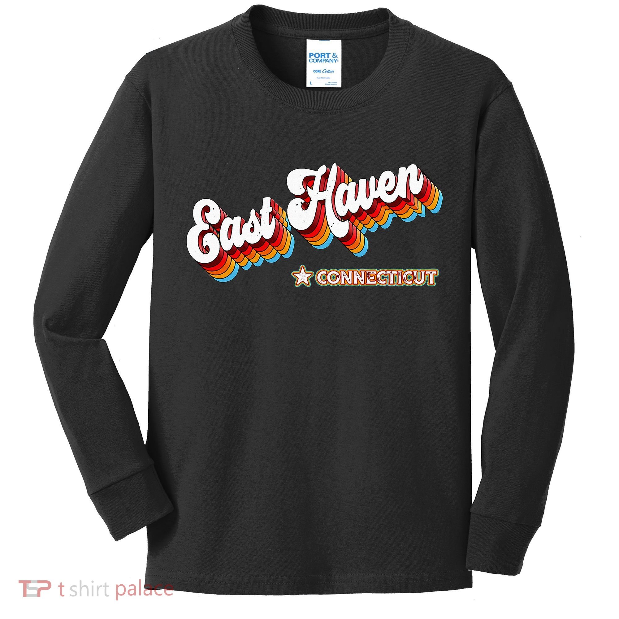 Retro 80s East Haven Connecticut Ct Kids Long Sleeve Shirt