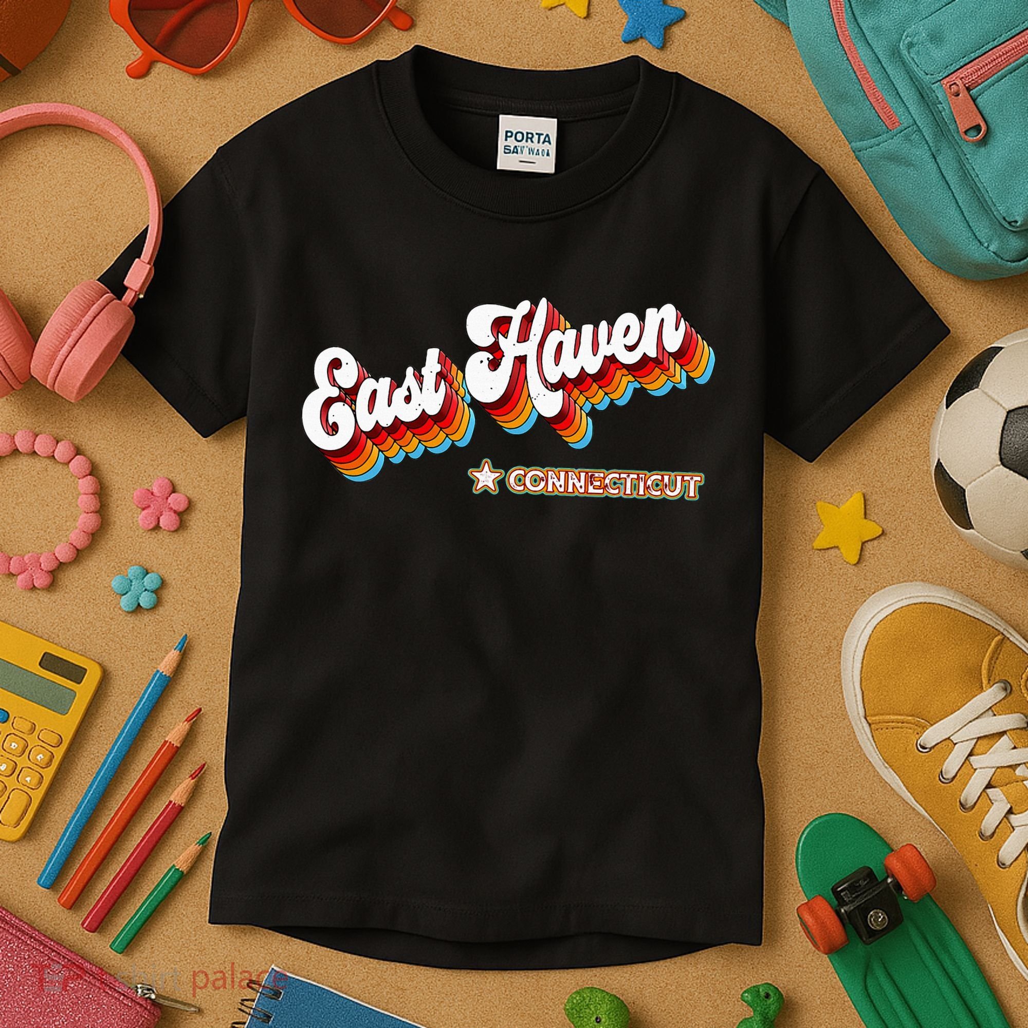 Retro 80s East Haven Connecticut Ct Kids T-Shirt