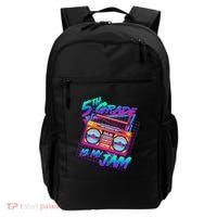 Retro 80's Fifth Grade Is My Jam Neon Boombox Backpack thumb 0