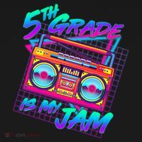 Retro 80's Fifth Grade Is My Jam Neon Boombox Backpack thumb 2