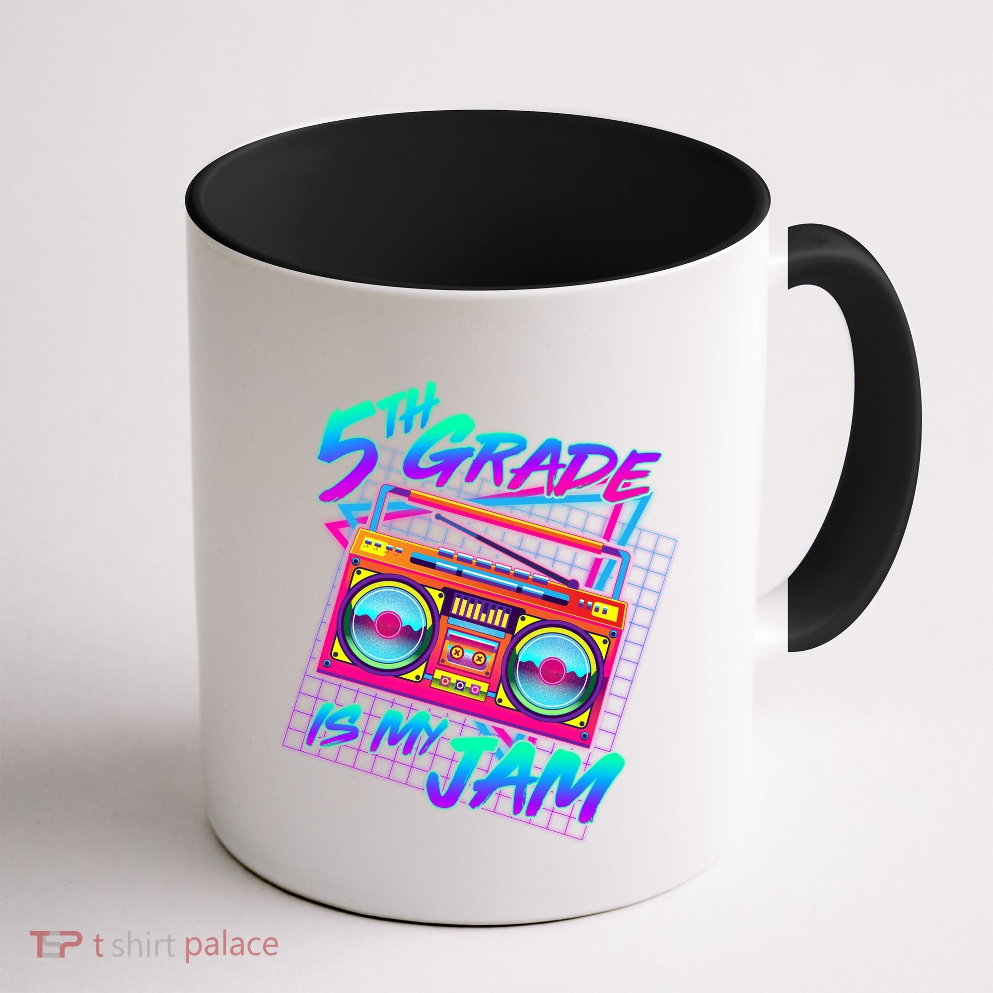 Retro 80's Fifth Grade Is My Jam Neon Boombox Coffee Mug