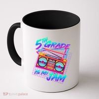 Retro 80's Fifth Grade Is My Jam Neon Boombox Coffee Mug thumb 0
