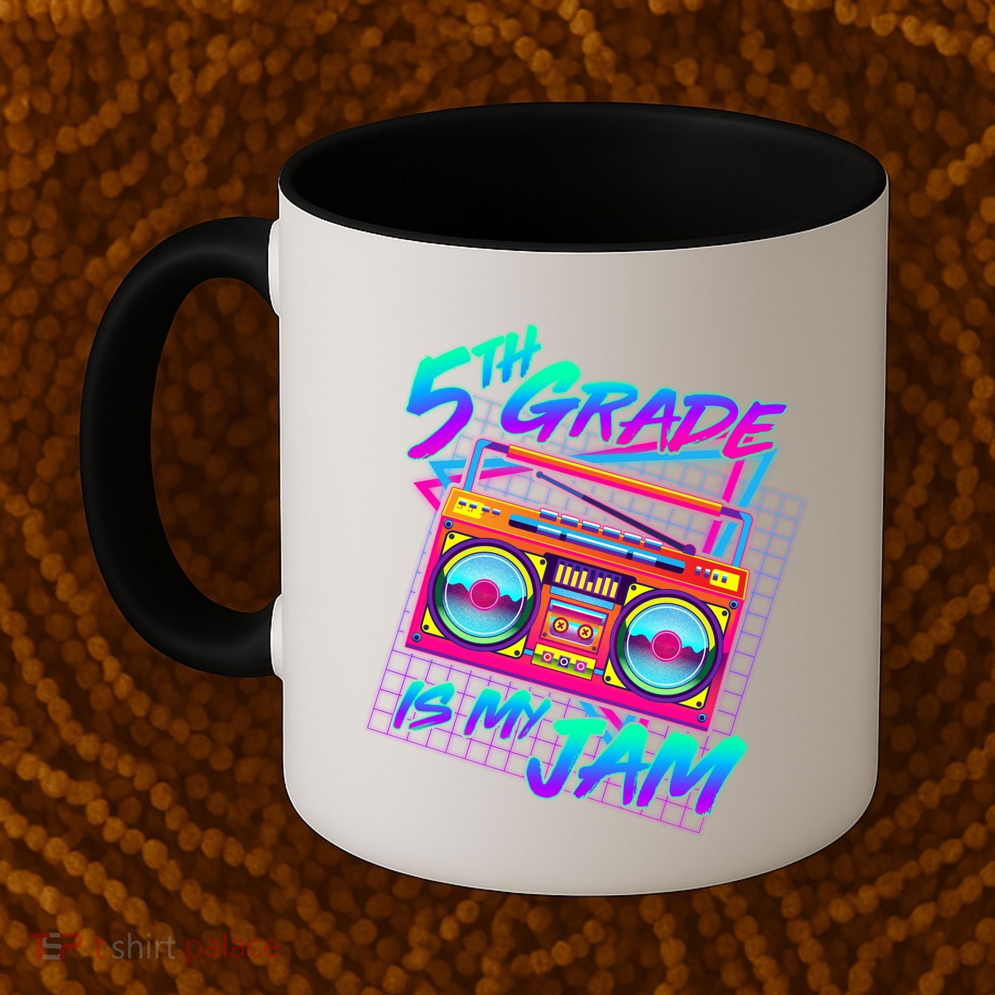Retro 80's Fifth Grade Is My Jam Neon Boombox Coffee Mug