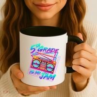 Retro 80's Fifth Grade Is My Jam Neon Boombox Coffee Mug thumb 3