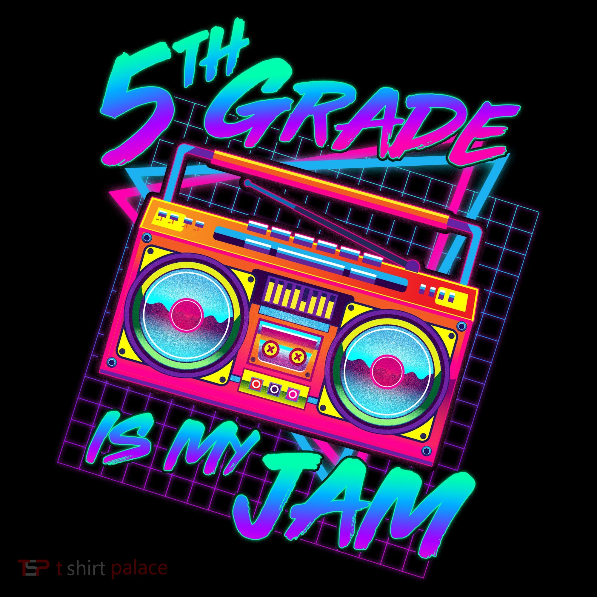 Retro 80's Fifth Grade Is My Jam Neon Boombox Coffee Mug