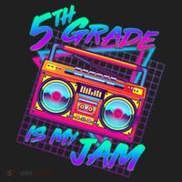 Retro 80's Fifth Grade Is My Jam Neon Boombox Tumbler thumb 3