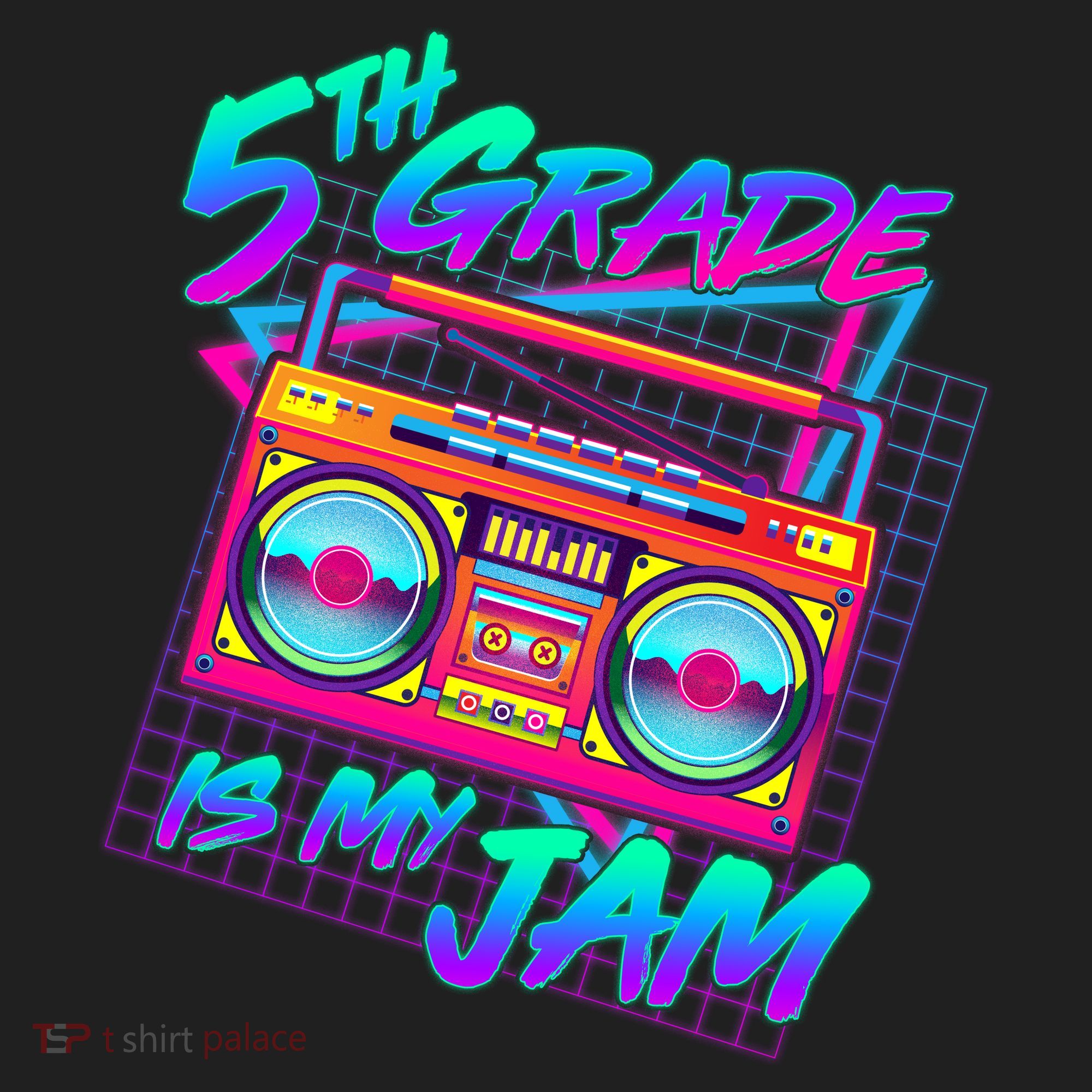 Retro 80's Fifth Grade Is My Jam Neon Boombox Tumbler