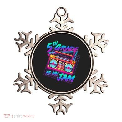 Retro 80's Fifth Grade Is My Jam Neon Boombox Ornament