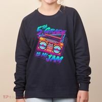 Retro 80's Fifth Grade Is My Jam Neon Boombox Women's Sweatshirt thumb 0