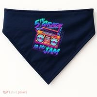 Retro 80's Fifth Grade Is My Jam Neon Boombox USA-Made Doggie Bandana thumb 0