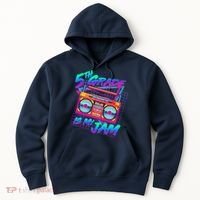 Retro 80's Fifth Grade Is My Jam Neon Boombox Hoodie thumb 0