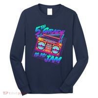 Retro 80's Fifth Grade Is My Jam Neon Boombox Long Sleeve Shirt thumb 0
