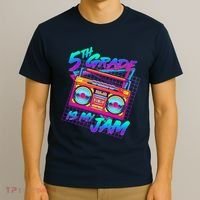 Retro 80's Fifth Grade Is My Jam Neon Boombox T-Shirt thumb 3