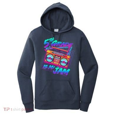 Retro 80's Fifth Grade Is My Jam Neon Boombox Women's Hoodie