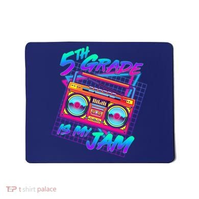 Retro 80's Fifth Grade Is My Jam Neon Boombox Mousepad