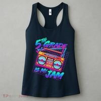 Retro 80's Fifth Grade Is My Jam Neon Boombox Women's Tank Top thumb 3