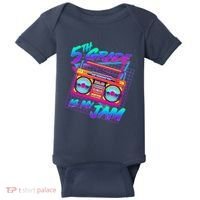 Retro 80's Fifth Grade Is My Jam Neon Boombox Baby Bodysuit thumb 0
