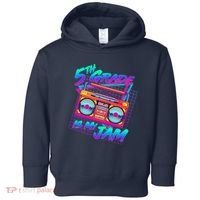 Retro 80's Fifth Grade Is My Jam Neon Boombox Toddler Hoodie thumb 0