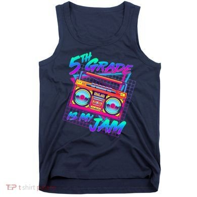 Retro 80's Fifth Grade Is My Jam Neon Boombox Tank Top