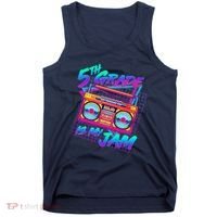 Retro 80's Fifth Grade Is My Jam Neon Boombox Tank Top thumb 0