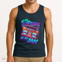 Retro 80's Fifth Grade Is My Jam Neon Boombox Tank Top thumb 3