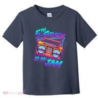 Retro 80's Fifth Grade Is My Jam Neon Boombox Toddler T-Shirt thumb 0