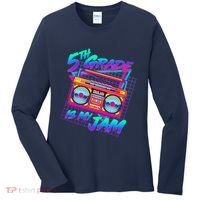 Retro 80's Fifth Grade Is My Jam Neon Boombox Women's Long Sleeve Shirt thumb 0