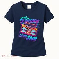 Retro 80's Fifth Grade Is My Jam Neon Boombox Women's T-Shirt thumb 0