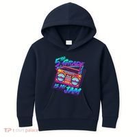 Retro 80's Fifth Grade Is My Jam Neon Boombox Kids Hoodie thumb 0