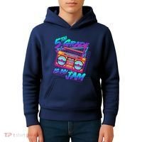 Retro 80's Fifth Grade Is My Jam Neon Boombox Kids Hoodie thumb 4