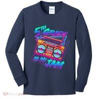 Retro 80's Fifth Grade Is My Jam Neon Boombox Kids Long Sleeve Shirt thumb 0