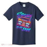 Retro 80's Fifth Grade Is My Jam Neon Boombox Kids T-Shirt thumb 0