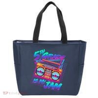 Retro 80's Fifth Grade Is My Jam Neon Boombox Tote Bag thumb 0
