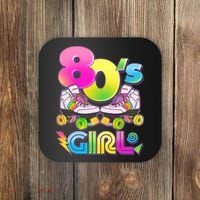 Retro 80's Girl Cute Roller Skates Coaster thumb 0