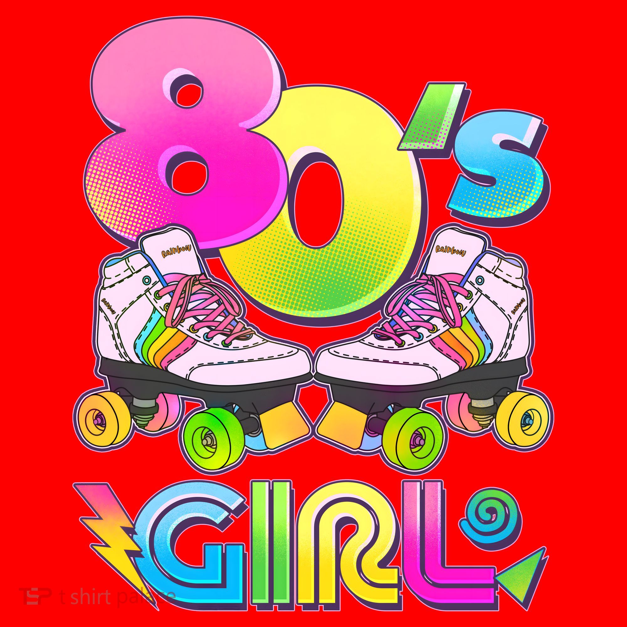 Retro 80's Girl Cute Roller Skates Santa Hat