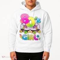 Retro 80's Girl Cute Roller Skates Hoodie thumb 2