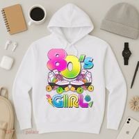 Retro 80's Girl Cute Roller Skates Hoodie thumb 3