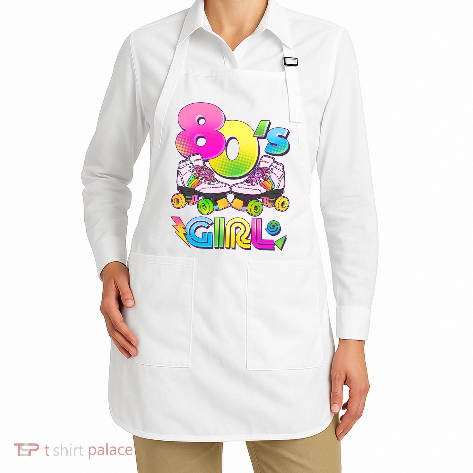 Retro 80's Girl Cute Roller Skates Apron