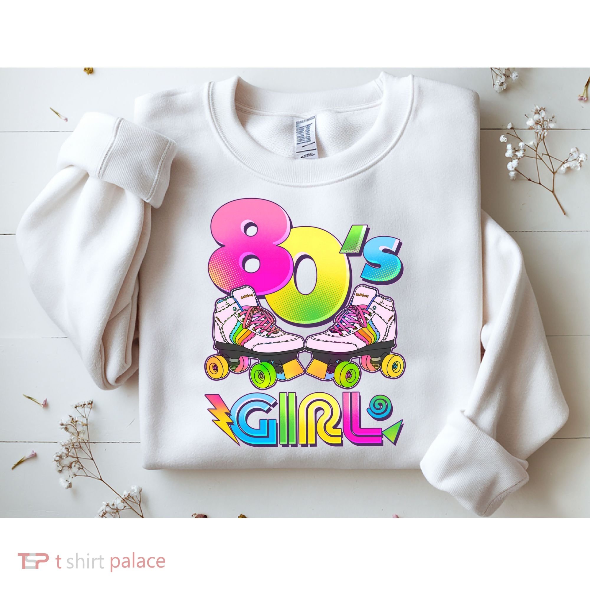 Retro 80's Girl Cute Roller Skates Sweatshirt