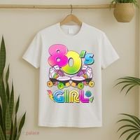 Retro 80's Girl Cute Roller Skates T-Shirt thumb 2