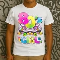 Retro 80's Girl Cute Roller Skates T-Shirt thumb 3