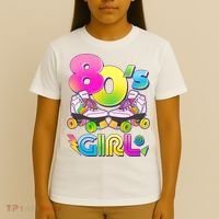 Retro 80's Girl Cute Roller Skates T-Shirt thumb 4