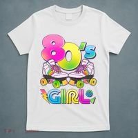 Retro 80's Girl Cute Roller Skates T-Shirt thumb 5