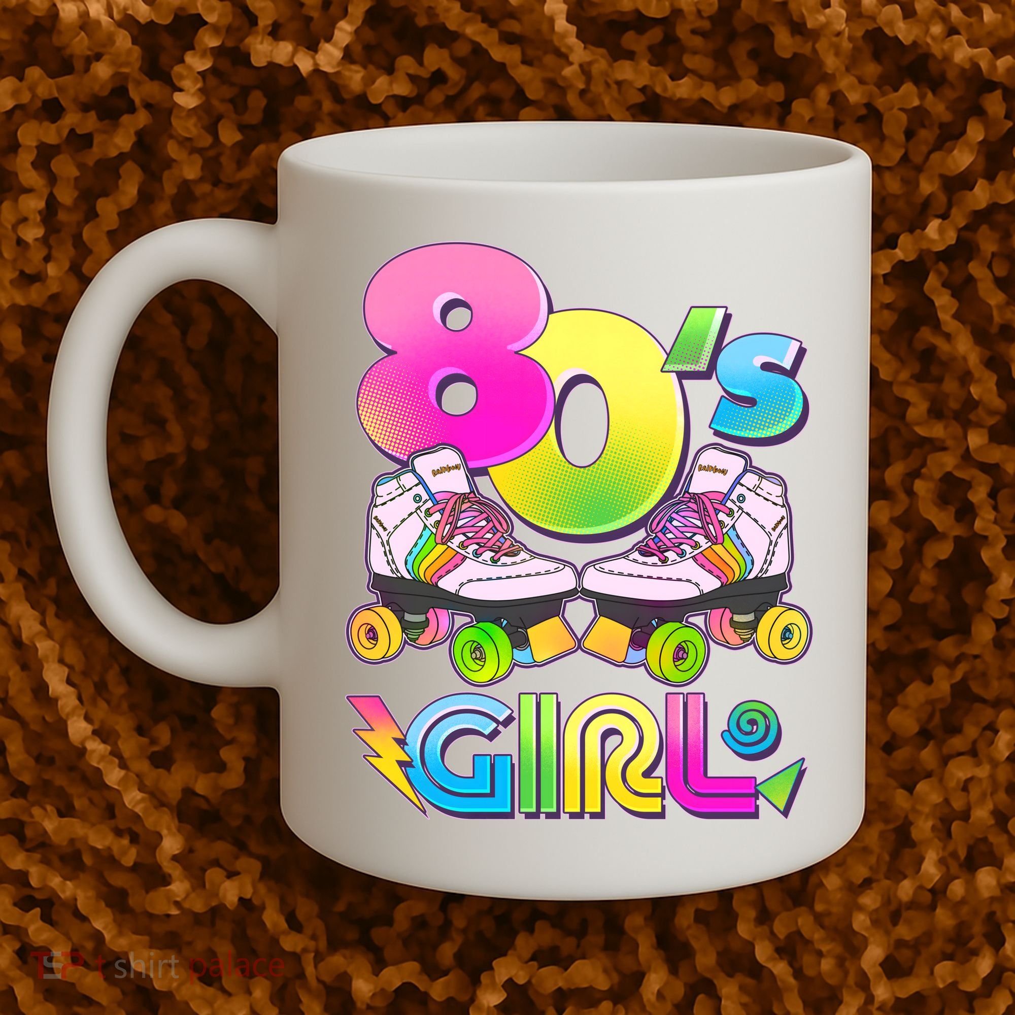 Retro 80's Girl Cute Roller Skates Coffee Mug