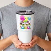 Retro 80's Girl Cute Roller Skates Tumbler thumb 2