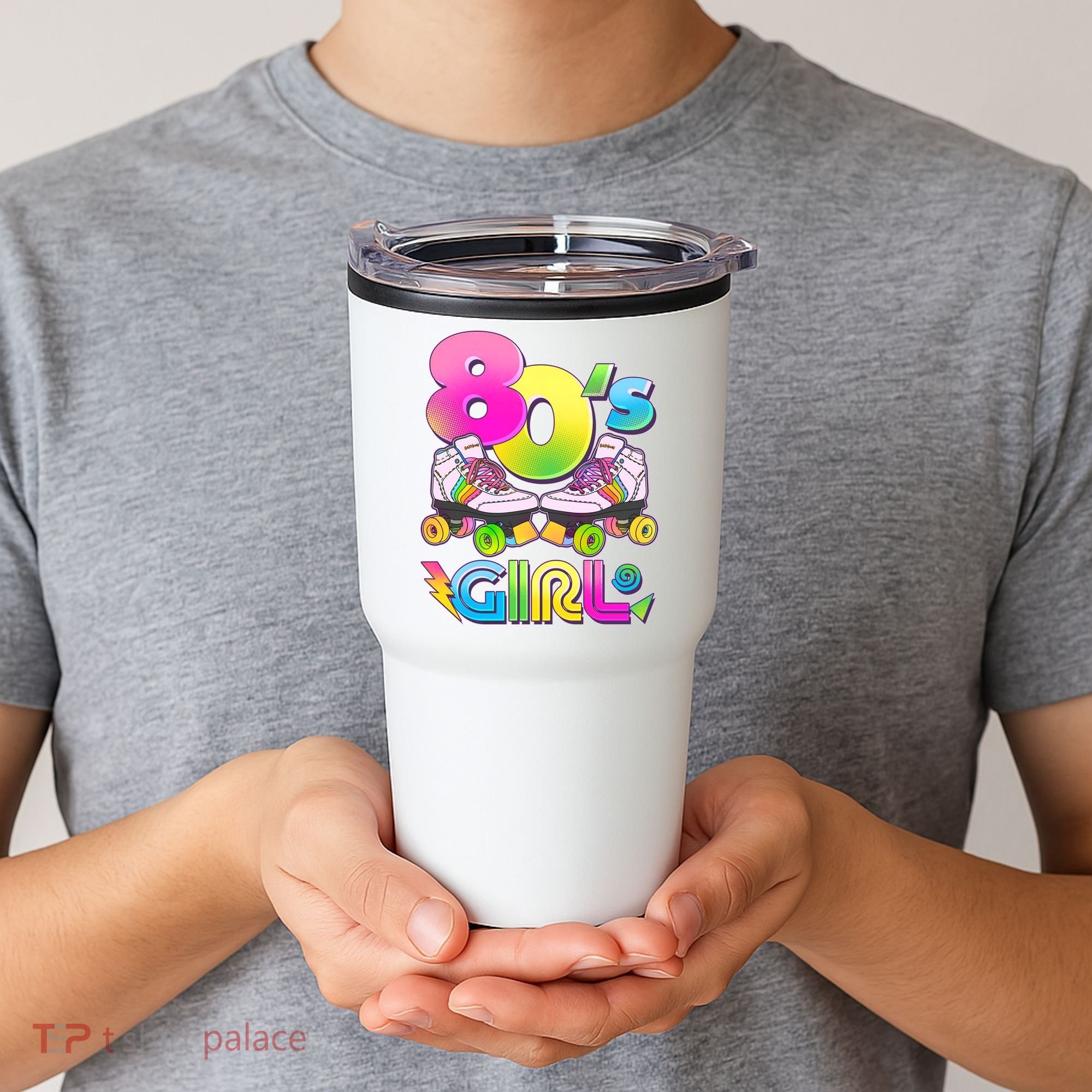 Retro 80's Girl Cute Roller Skates Tumbler