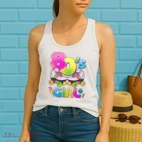 Retro 80's Girl Cute Roller Skates Women's Tank Top thumb 2