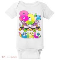 Retro 80's Girl Cute Roller Skates Baby Bodysuit thumb 0