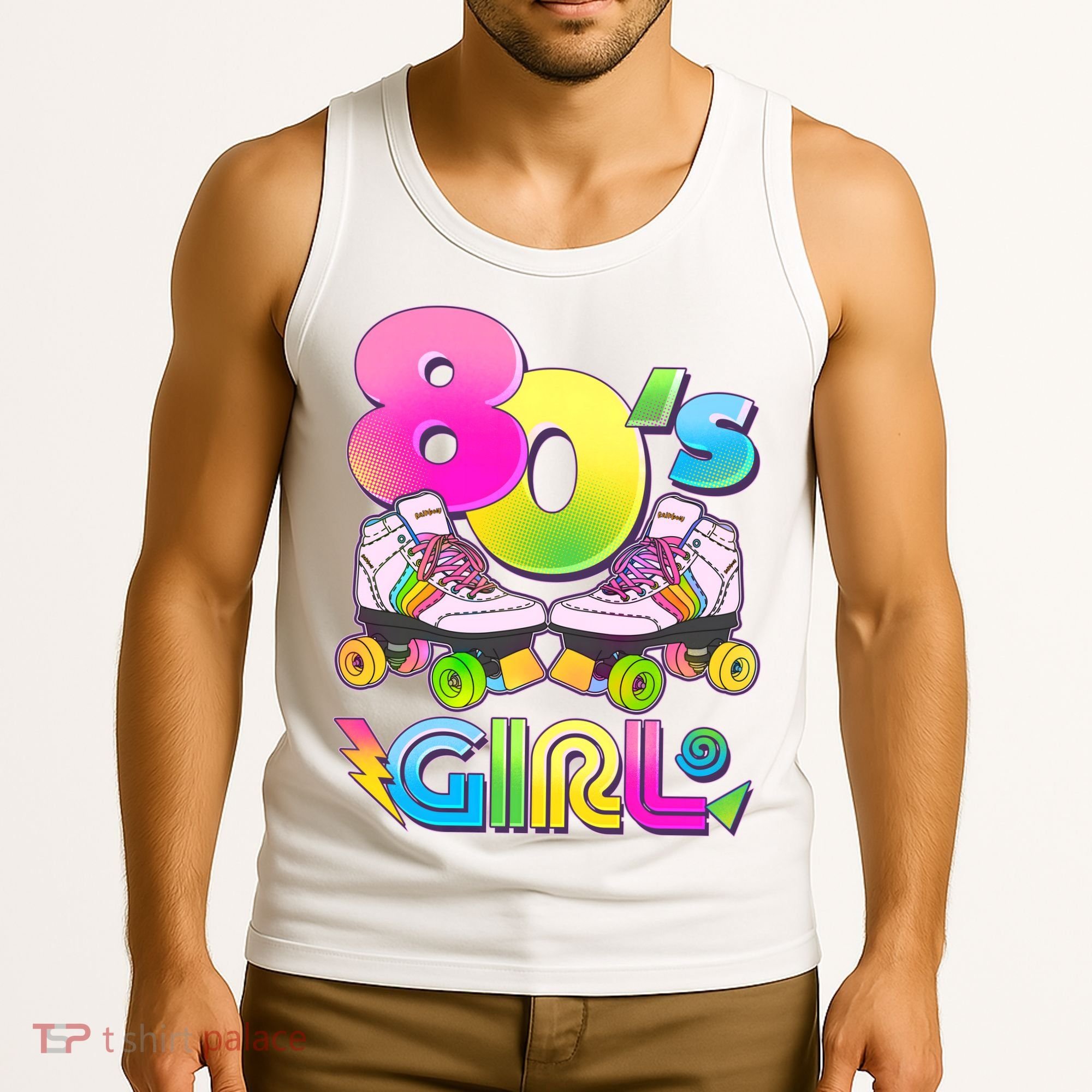 Retro 80's Girl Cute Roller Skates Tank Top
